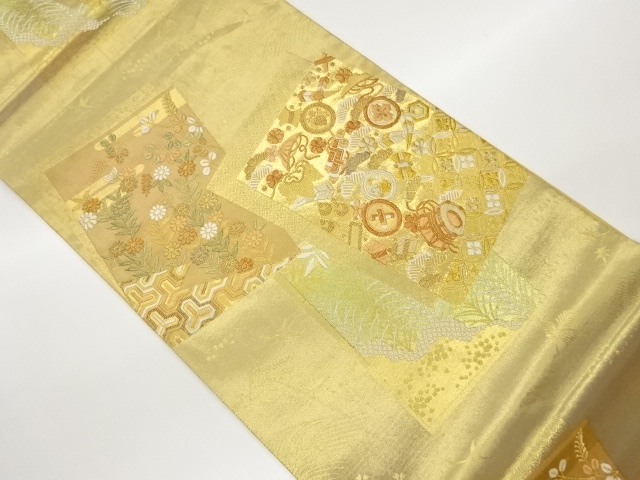 JAPANESE FUKURO OBI / WOVEN FLOWERS